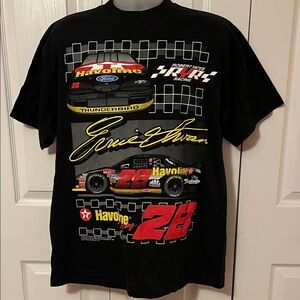 Vintage Ernie Irvan NASCAR Racing Black Graphic T-Shirt